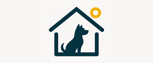 In-Home Training dog inside home illustration